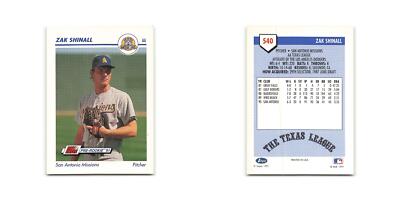 Zak Shinall 1991 Line Drive AA #540 San Antonio Missions