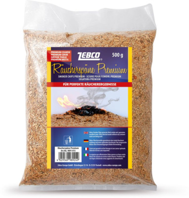 (1 kg = 9,98  ) ZEBCO Räucherspäne Premium grob 500g
