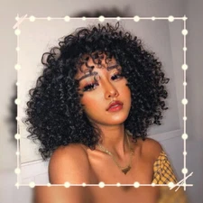 Synthetic Black Wig Glueless Wigs for Daily Use(Black)