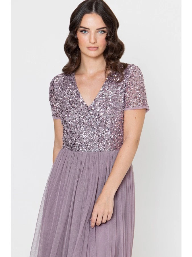 Embellished short sleeve outlet maxi dress