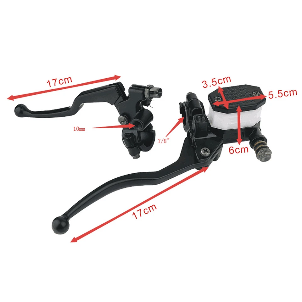 Motorcycle 7/8'' Brake Master Cylinder Clutch Lever Handlebars For Harley Honda - Imagem 3 de 4