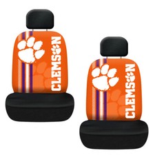 New Ncaa Clemson Tiger Rally Car 2 Front Seat Covers Headrest Covers Set