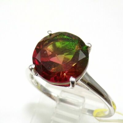 Watermelon Quartz Rings Sterling Silver Multi Color Brazilian Watermelon Quartz Ring Size 7 8 9 ...