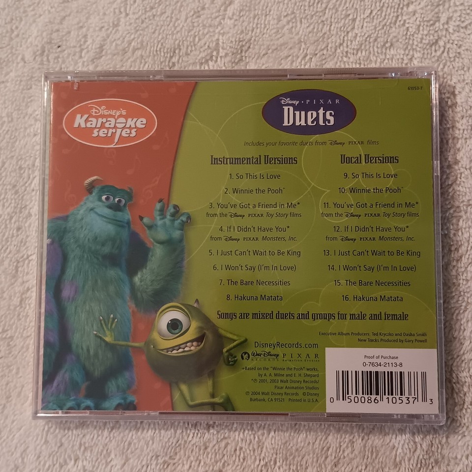 Disney Karaoke Series Pixar Duets CD 2004 Toy Story Lion King Jungle