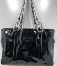 Coach East West Gallery Black Patent Leather Tote Shoulder Bag G0851-F12839