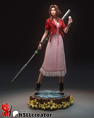 Aerith  - Final Fantasy VII - Fan Art Figur - Resin 3D Druck  160mm / 80mm Bust