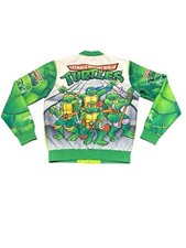 Chalk Line Teenage Mutant Ninja Turtles TMNT Nickelodeon Satin Bomber Jacket S