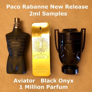 3 2ml Samples Of Paco Rabanne Fragrances Black Onyx 1 Million Parfum Aviator Ebay