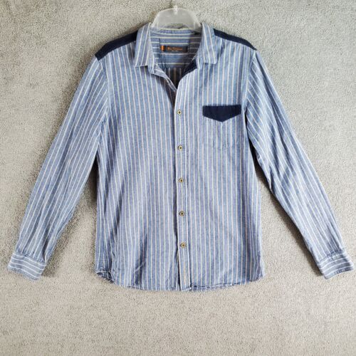 BEN SHERMAN Casual Shirt Mens Medium M  Blue Long… - image 1