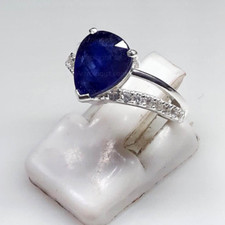 Natural Blue Sapphire Ring Birthday Anniversary Gift For Her Mother's Day Gift