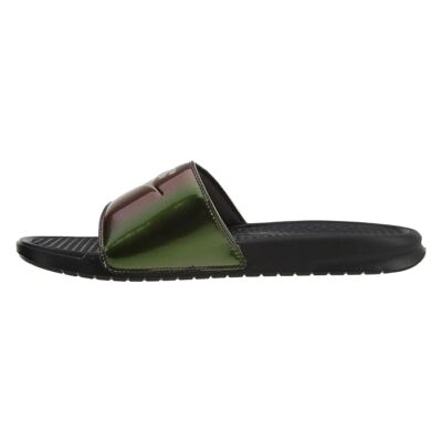Nike Benassi JDI Print 'Cobblestone' Black Metallic Green