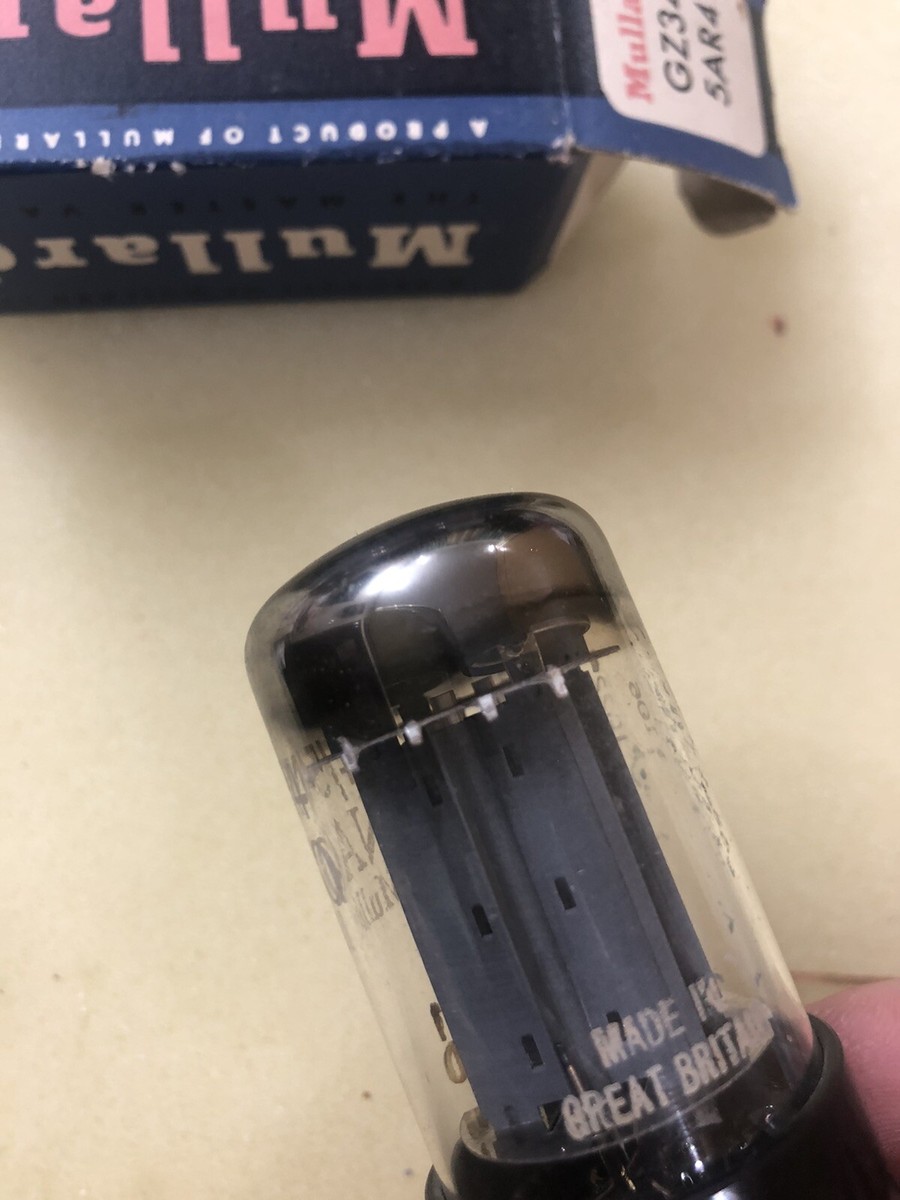 Mullard GZ34 5AR4 F31 Fat Base OO Getter NOS Tested Balanced
