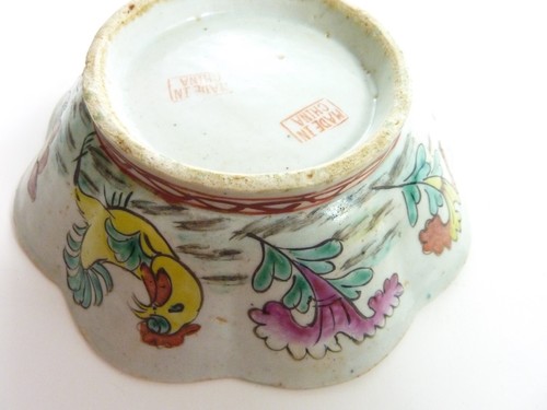 Antique Chinese Rooster Chicken Blue Bowl - Bild 6 von 8