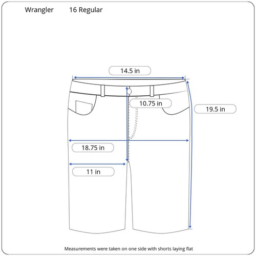 Wrangler Boys Size 16 Regular 5 Pocket Dark Wash Denim Shorts Zip up - Picture 4 of 8