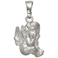 AnhäNger Engel Aus 925 Silber Sterlingsilber Rhodiniert Mattiert, Halsschmuck