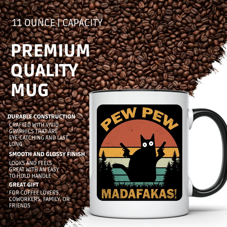 Divertida taza de café Pew Pew Madafakas! Taza de café de 11 oz Foto 2 de 4