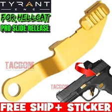 Tyrant Designs GOLD Extended Slide Release Catch Lock fr Springfield Hellcat Pro