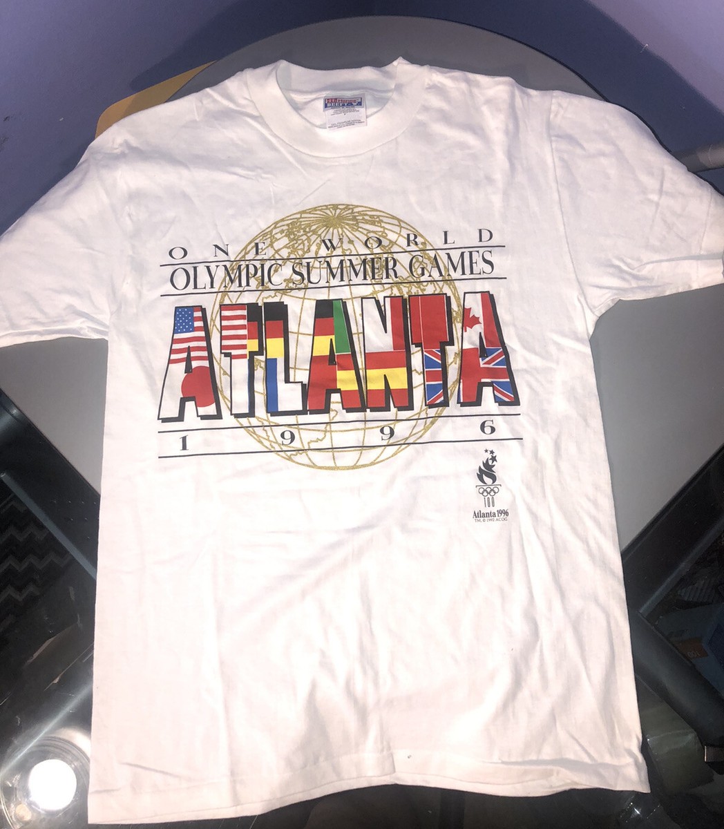 Tシャツ1996年　Atlanta Olympic公式スポンサーHanes　ロゴ VTG 96 Atlanta Olympic Summer Games Graphic White T-Shirt