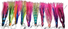 5 Rigged Duster Skirt Blue Water Sea Fish Mahi Ono Striker Trolling Fishing Lure