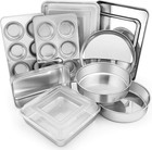 New- 12-Piece Stainless Steel Bakeware Sets, Metal Baking Pan Set Include R