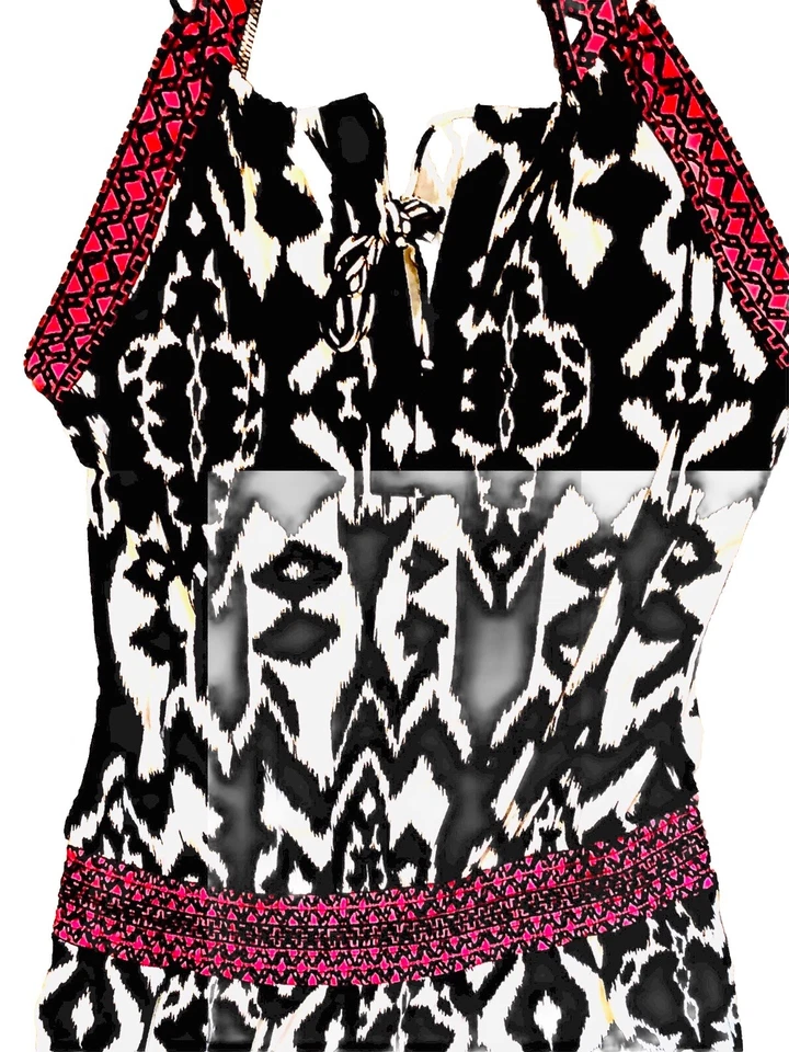 Mono INC Sin Mangas Halter Pierna Ancha Estampado Gráfico Boho Y2K LP Foto 4 de 4