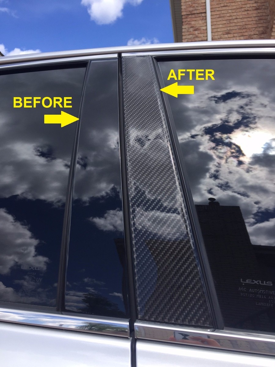 REAL CARBON FIBER Pillar Posts 8PCS Door Trim FOR Kia Soul