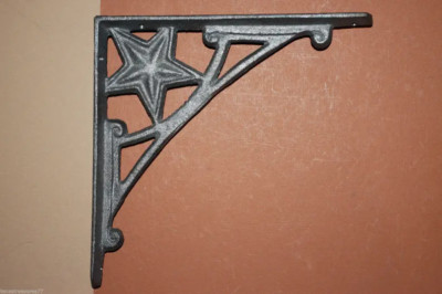 SHELF BRACKET, Raw unfinished Metal, Star Design, Country Decor, Gift Idea, B-13