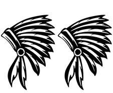Native Indian Headdress Black 5" Vinyl Decal Car Bumper Laptop Tablet Notebook