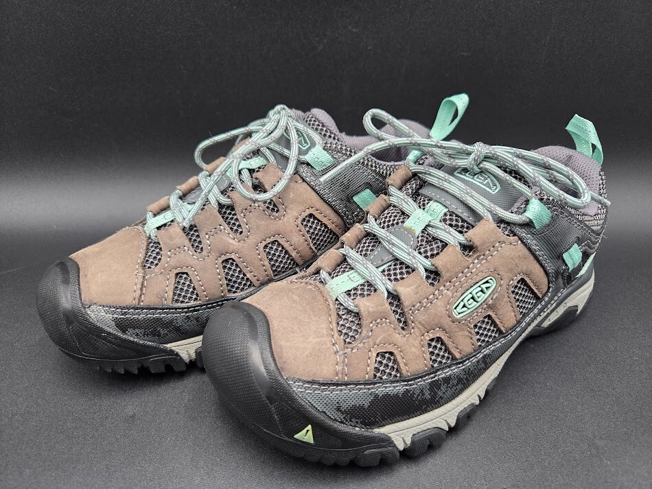 Scarpe Keen Donna 6.5 Targhee Vent Escursionismo Acciaio Grigio Ocean Wave Pelle Maglia
