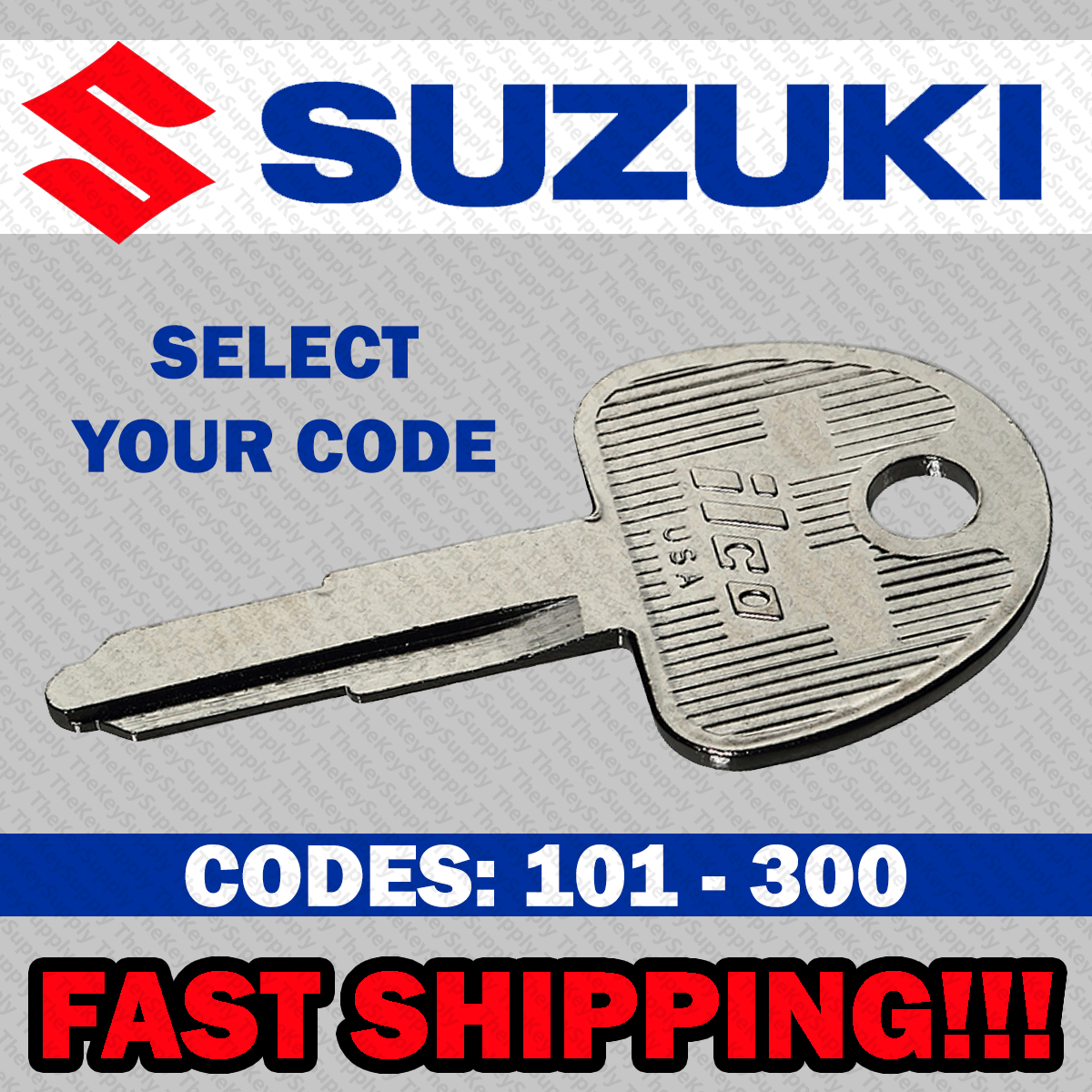 Suzuki Motorcycle Replacement Key Cut to Your Code 101 - 300 | eBay