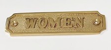 Brass Women Restroom Sign-Brass Door Sign Brass,4X1.5 Inch -REF24-1027