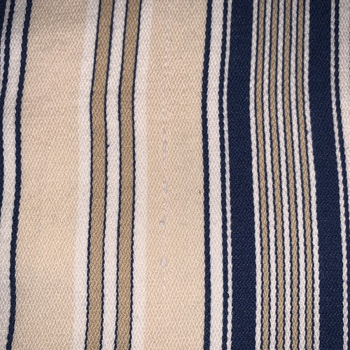 CHAPS BEAUMONT BLUE TAN CREAM STRIPED (2) BUTTON UP EURO PILLOW SHAMS READ FLAW - Picture 5 of 14