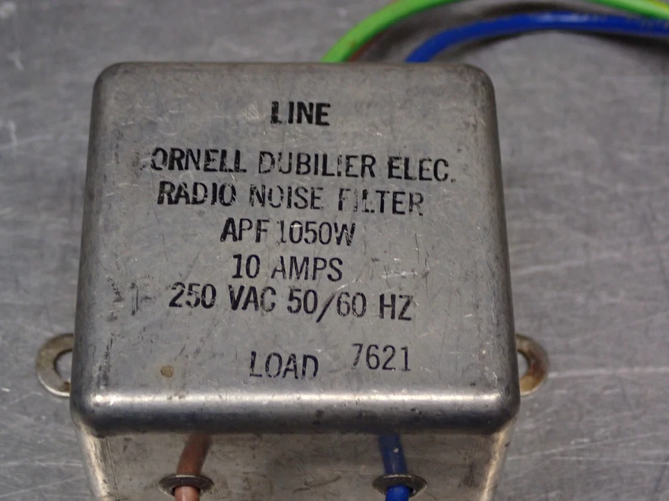 Filtro de ruido de radio Cornell-Dubilier APF 1050W 10A 250VAC 50/60Hz usado (lote de 5) Foto 3 de 4