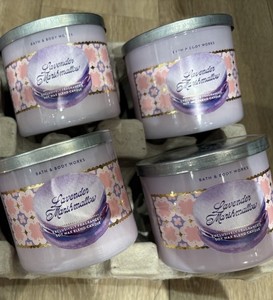 Set Of 4 New Bath & Body Works LAVENDER MARSHMALLOW 3-Wick Candles 14.5 oz