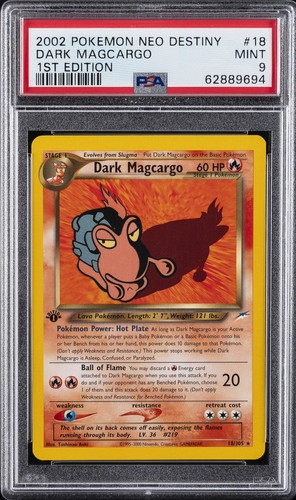 Dark Magcargo (1st Edition) graded PSA 9 for sale on eBay