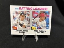 2026 Topps Heritage Batting Leaders #1 Aaron Judge Yankees Trea Turner Phillies