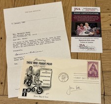 Polio Vaccine Jonas Salk Signed Autograph FDC w/Personal Letter JSA COA