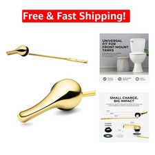 Elegant Gold Toilet Handle - Polished Brass Flush Lever, Easy DIY Replacement