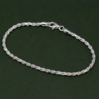 Ankle Bracelet, Sterling Silver Anklet, Rope Chain Anklet, Foot Jewelry,