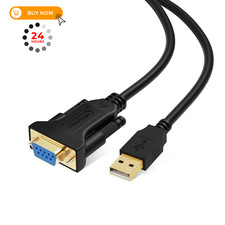 CableCreation USB to RS232 Serial Adapter FTDI Chipset , 3.3FT, Black