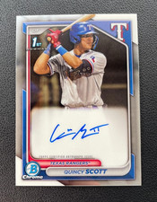 Quincy Scott 2024 Bowman 1st Base Chrome Prospect Auto Texas Rangers CPA-QS