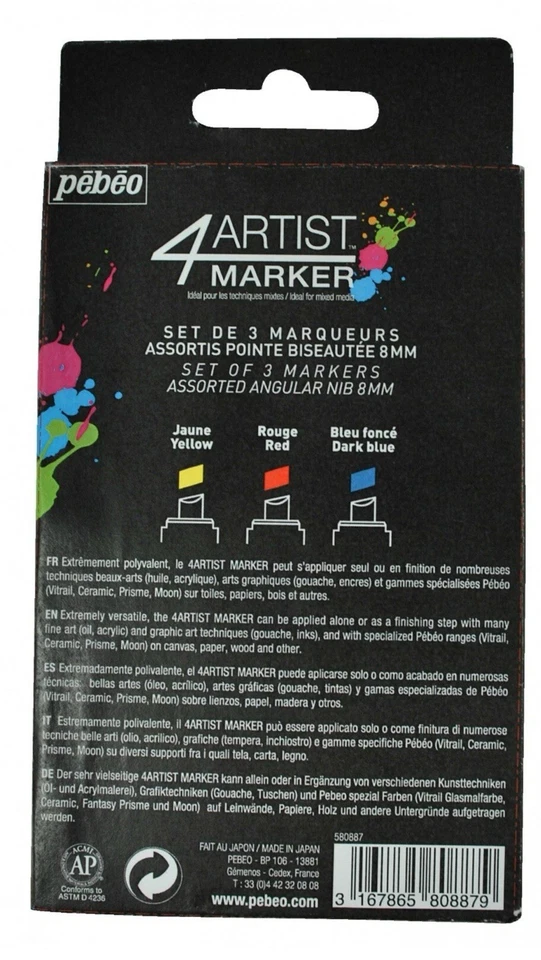 Pebeo 4Artist Oil Based Paint Markers, Assorted Set of 3X8 MM - Image 2 of 4