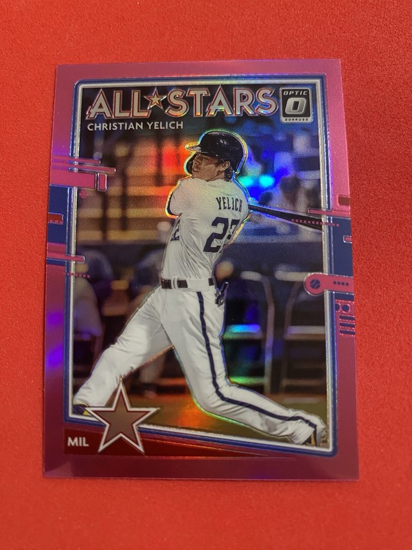 Panini 2020 Donruss Optic Christian Yelich All-Stars Pink Prizm #198 Brewers