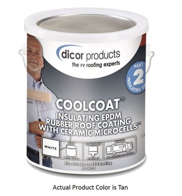 Dicor Rp Irct 1 Coolcoat Insulating Epdm Roof Coating   1 Gallon, Tan
