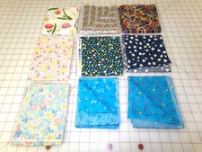 Fabric Lot of 9 pieces - See Pictures Description. J26-470