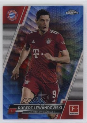 2021 Topps Chrome Bundesliga Blue Wave Refractor 74/150 Robert Lewandowski 1co1