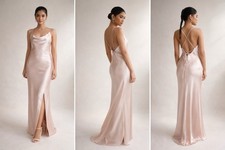 ASOS Satin Blush Pink Cami Maxi Slip Dress – Open Back – US 4 – NWT