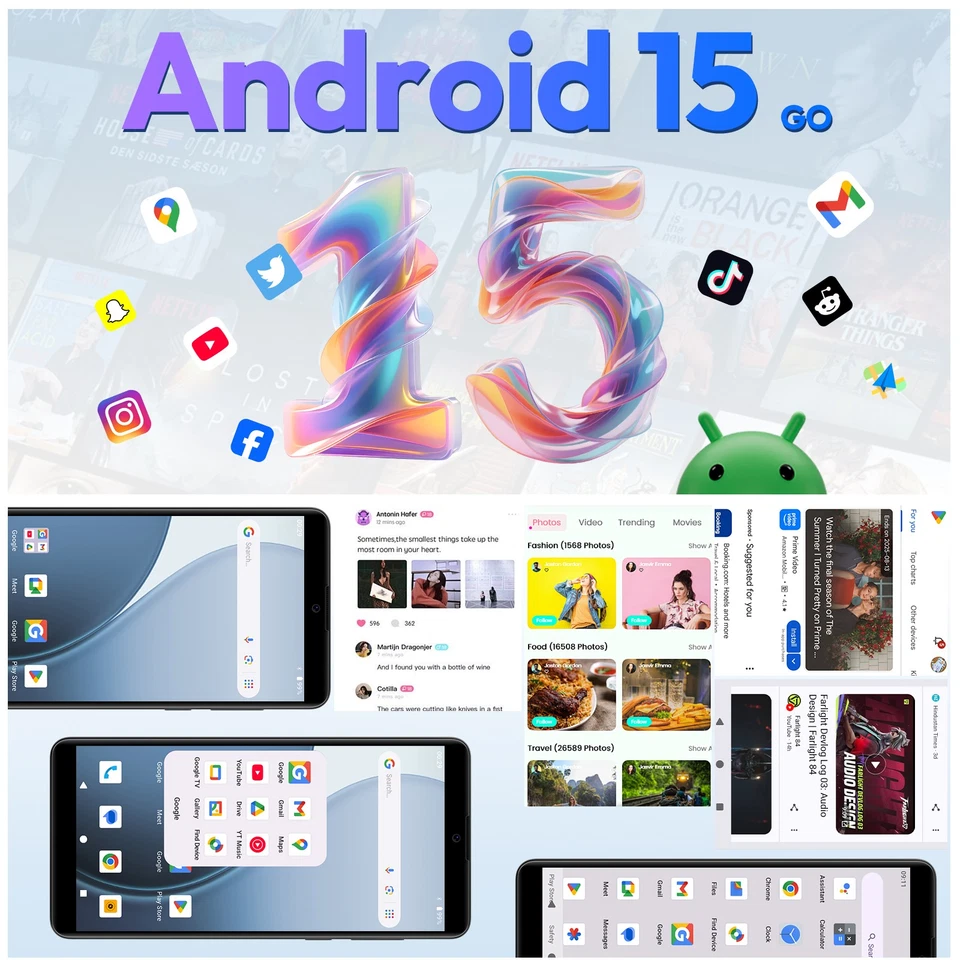 2025 NEU Dual SIM Smartphone Android 15, Handy Ohne Vertrag 32GB Octa Core Handy - Bild 3 von 4