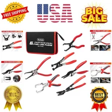 6 pcs Fuel Line Pliers Set, Hose Clamp Plier, Panel Removal Tool, Hose Remova...
