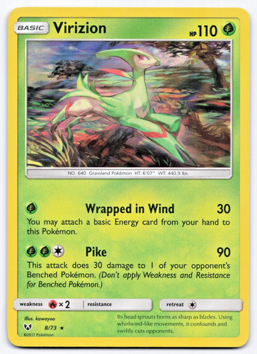 Pokémon TCG Virizion 8/73 Holo Shining Legends NM